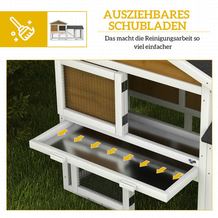 Kaninchenstall mit wetterfestem Dach, 147x54x84 cm