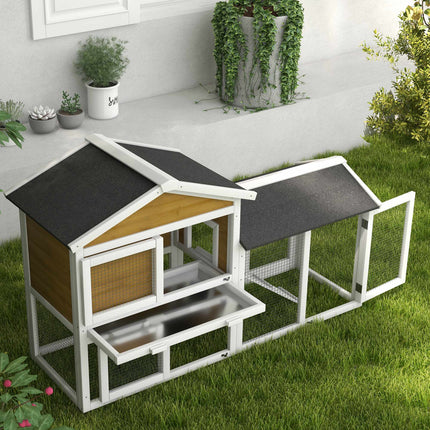 Kaninchenstall mit wetterfestem Dach, 147x54x84 cm