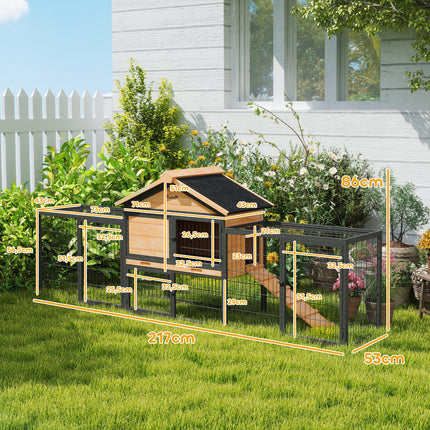 Rabbit cage in two levels, winterproof with cover
