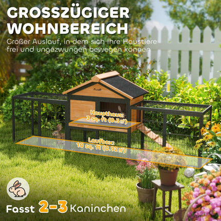 Rabbit cage in two levels, winterproof with cover