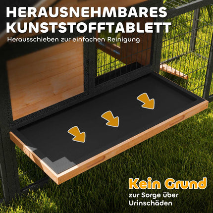 Rabbit cage in two levels, winterproof with cover