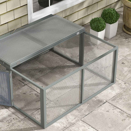 Clapier pour lapins nains en bois, clapier pliable pour petits animaux avec enclos en plein air, clapier pour lapins nains avec poignée de toit rabattable pour cochons d'Inde, naturel, 110 x 105 x 50 cm