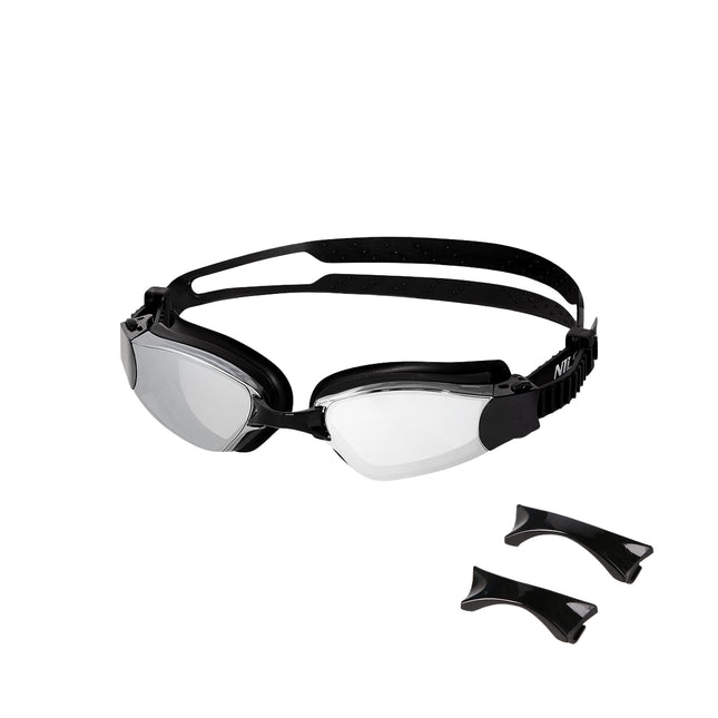 Rennschwimmbrille, Grau, Antibeschlag, UV-Schutz