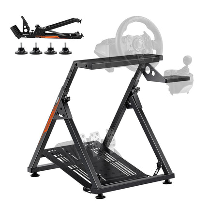 Racing Wheel Stand, Foldable Adjustable, With Shifter Mount