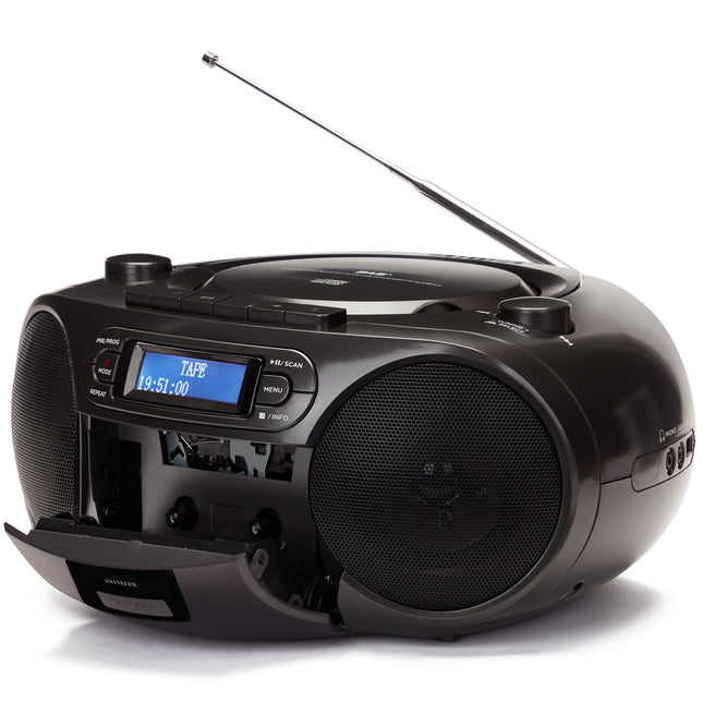 Radio mit CD-Player, Kassettenrekorder und Bluetooth Schwarz