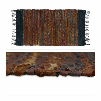 Tapis en cuir et coton