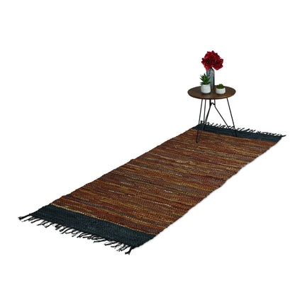Tapis en cuir et coton