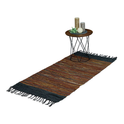 Tapis en cuir et coton