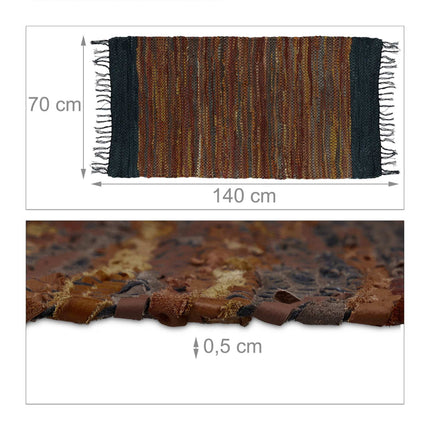 Tapis en cuir et coton