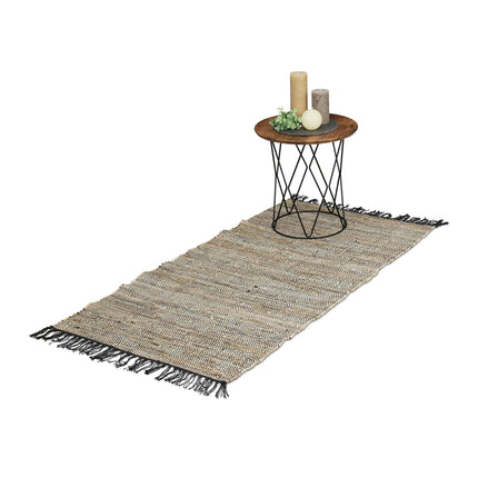 Tapis en cuir et coton