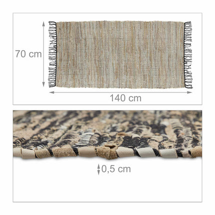 Tapis en cuir et coton