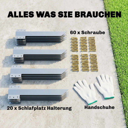 Schienenschwellenhalterungen, 20 Stück, 41 cm verzinkter Stahl