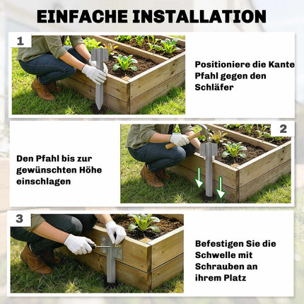 Schienenschwellenhalterungen, 20 Stück, 41 cm verzinkter Stahl