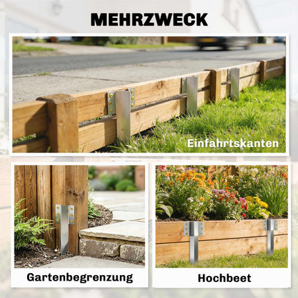 Schienenschwellenhalterungen, 20 Stück, 41 cm verzinkter Stahl