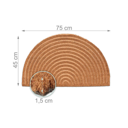 Rainbow Coir Doormat, Half-Round, Indoor/Outdoor Use