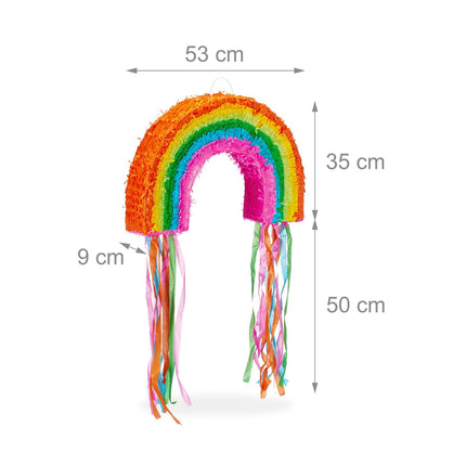 Rainbow Piñata Set with Bat and Mask for Parties