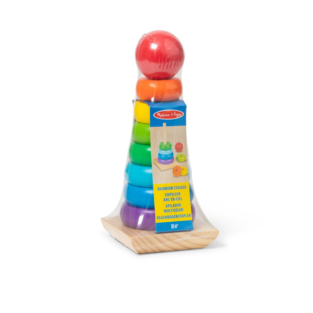 Regenbogen-Stapelturm-Spielset für Kinder, bunte Holzbausteine
