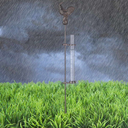 Rain gauge rooster