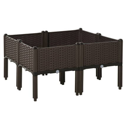 Erhöhtes Sofa-Hundebett, Rattan-Optik, Drainage, 40x40x44cm