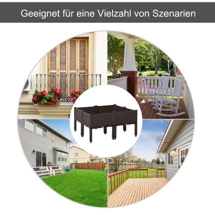 Erhöhtes Sofa-Hundebett, Rattan-Optik, Drainage, 40x40x44cm