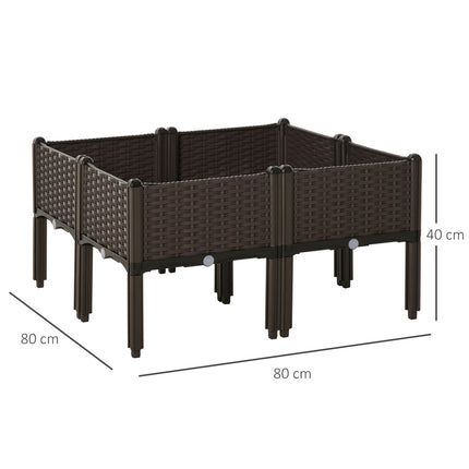 Erhöhtes Sofa-Hundebett, Rattan-Optik, Drainage, 40x40x44cm