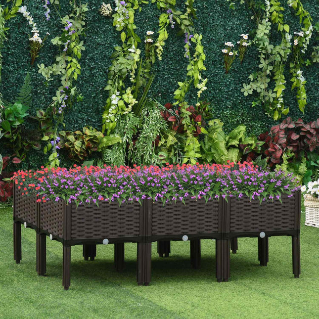 Erhöhtes Schlafsofa, Rattanoptik, 40x40x44 cm, braun