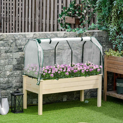 Raised bed Cold frame, Spruce Wood, 121x55x117 cm
