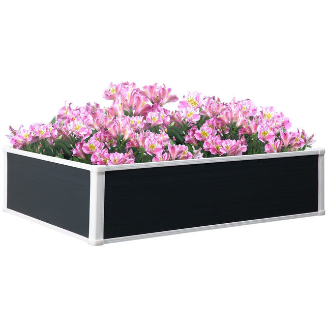 Raised bed pot with drainage, Gray plastic 120x90x30 cm