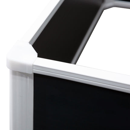 Flower box with raised bed with drainage - grey, plastic, 100x80x30 cm