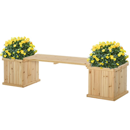Gartenbank mit doppelter Bepflanzung, naturfarben