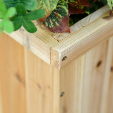 Gartenbank mit doppelter Bepflanzung, naturfarben