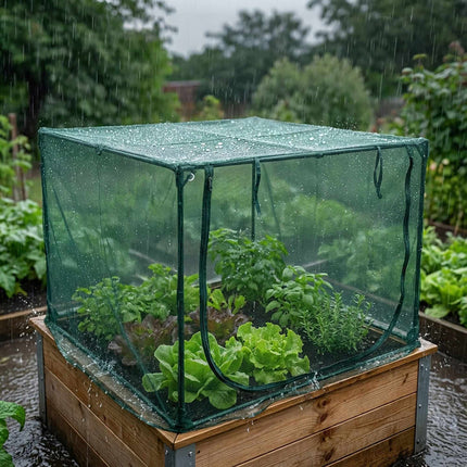Raised Bed Garden Net Cover with Zip Door Access