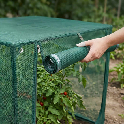 Raised Bed Garden Net Cover with Zip Door Access