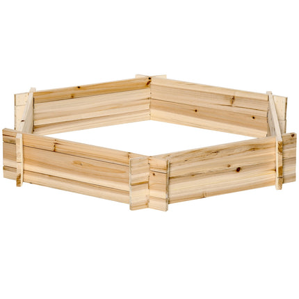 Sechseckiges Hochbeet aus Holz für Garten oder Balkon, 100x92x16 cm