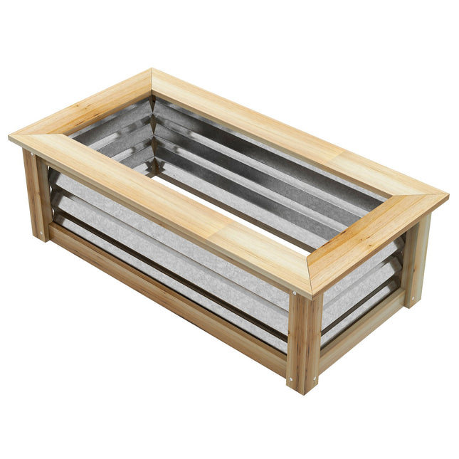 Hochbeet-Topf, Naturholz & Metall, 90x45x30 cm