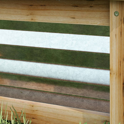 Raised bed pot, Natural wood & Metal, 90x45x30 cm