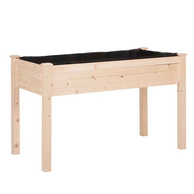 Hochbeet, Holz & Stoff, 122,5x56,5x76 cm