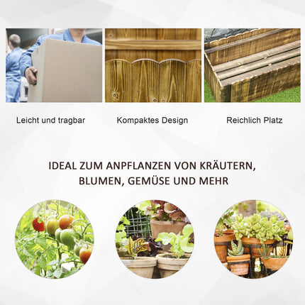 Granwood Hochbeet für Kräuter, Gemüse, Blumen - 120 x 40 x 40 cm