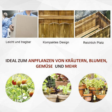 Hochbeet-Pflanzkasten, Fichte, 80x33x30 cm - Kräuter & Gemüse