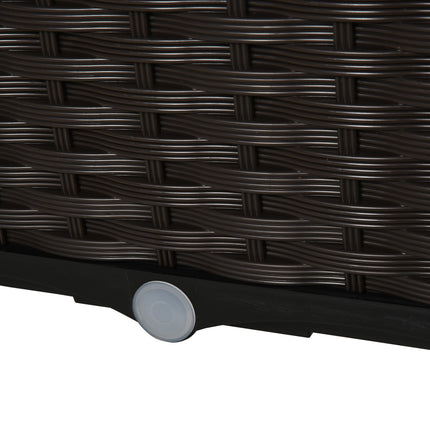 Hochbeet-Topf mit Drainage, Rattan-Optik, 40x40x44 cm