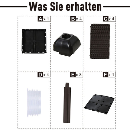 Hochbeet-Topf mit Drainage, Rattan-Optik, 40x40x44 cm