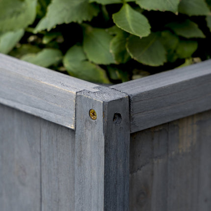 Wooden raised bed pot with trellis - Grey, 60x30x122.5 cm