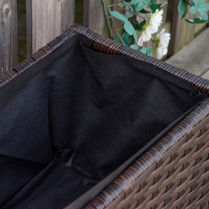 Erhöhtes Gartenbeet mit Rollen, Kaffeebraun Rattan – 95x31 cm