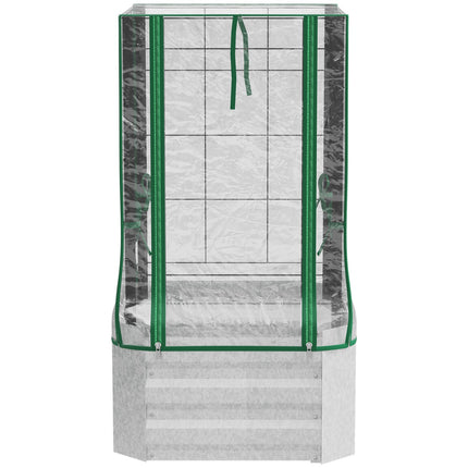 Hochbeet-Set mit Abdeckung & Rankhilfe für Kletterpflanzen, 53x53x90cm