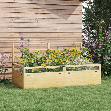 Erhöhtes Holz-Gartenbeet mit Spalier, 183 x 98,5 x 95 cm