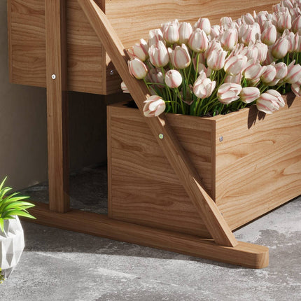 Hochbeet aus Holz in 3 Ebenen mit Folie für den Garten