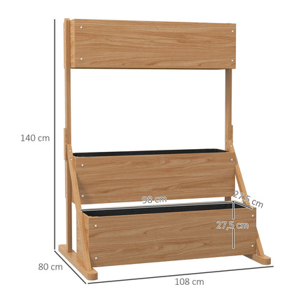 Hochbeet aus Holz in 3 Ebenen mit Folie für den Garten