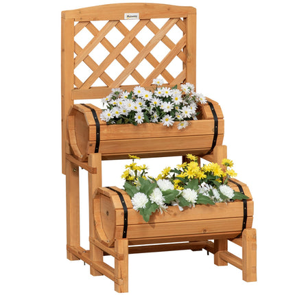 Garden raised bed with trellis, yellow, 45x45x80 cm