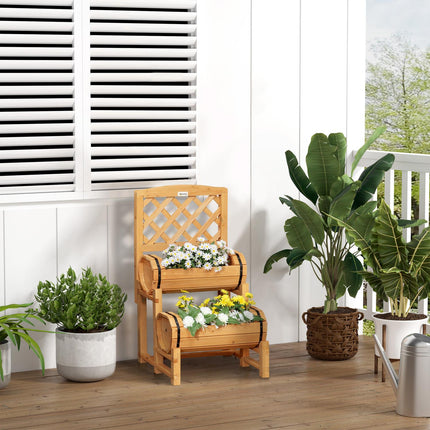 Garden raised bed with trellis, yellow, 45x45x80 cm