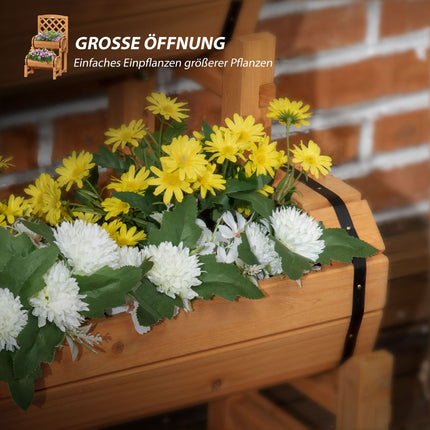 Garden raised bed with trellis, yellow, 45x45x80 cm
